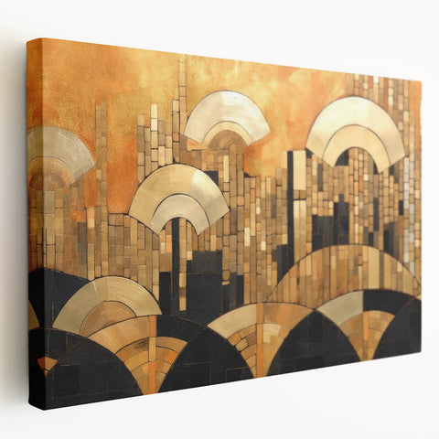 Abstract expressionist wall art collection featuring vibrant colors and dynamic brush strokes on stretched canvas, perfect for modern decor.