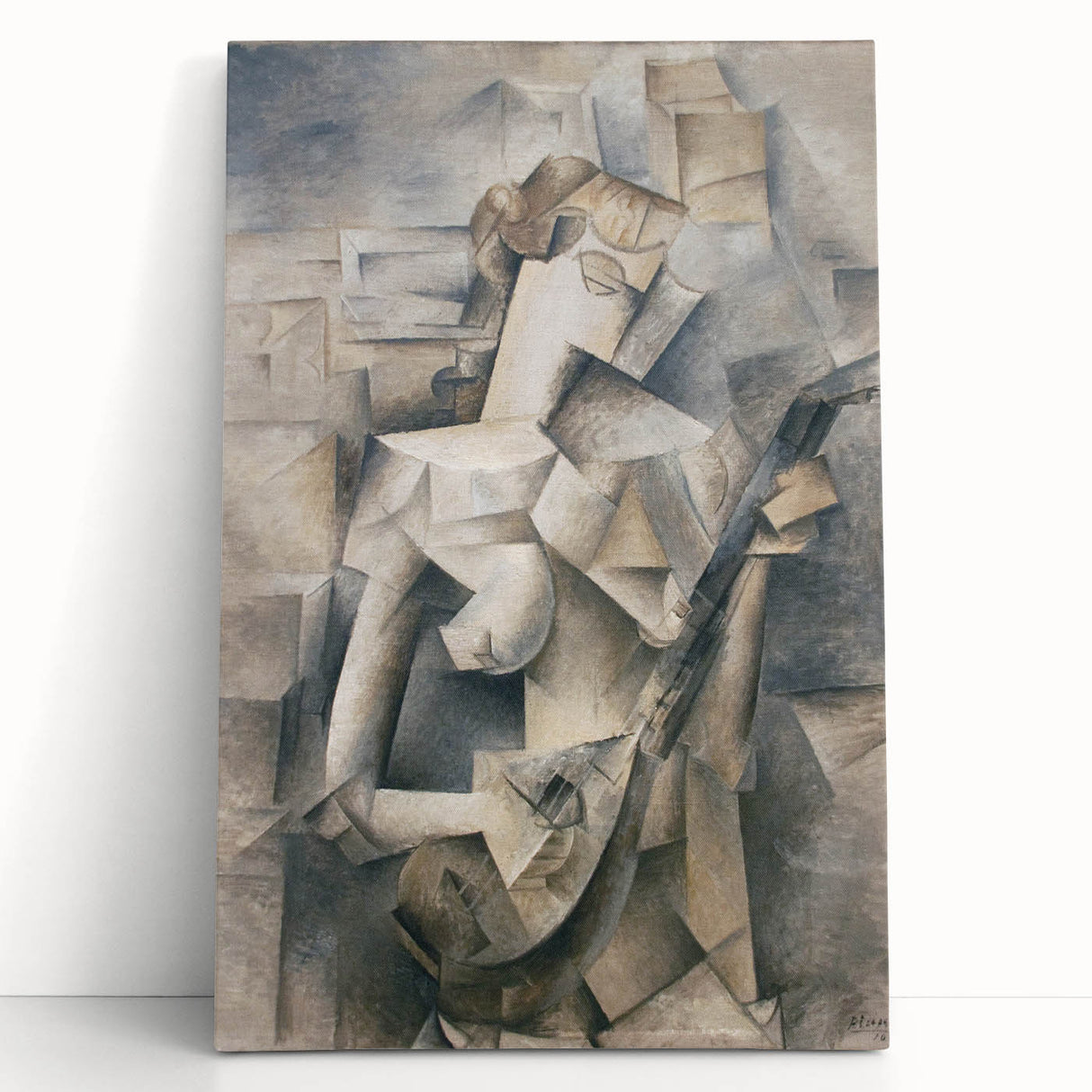 Abstract expressionist wall art design on stretched canvas, showcasing vibrant colors and dynamic brushstrokes, perfect for modern decor.