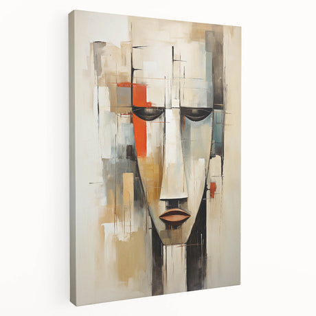 Colorful abstract figurative wall art design on a stretched canvas, showcasing vibrant shapes and textures, perfect for modern decor.