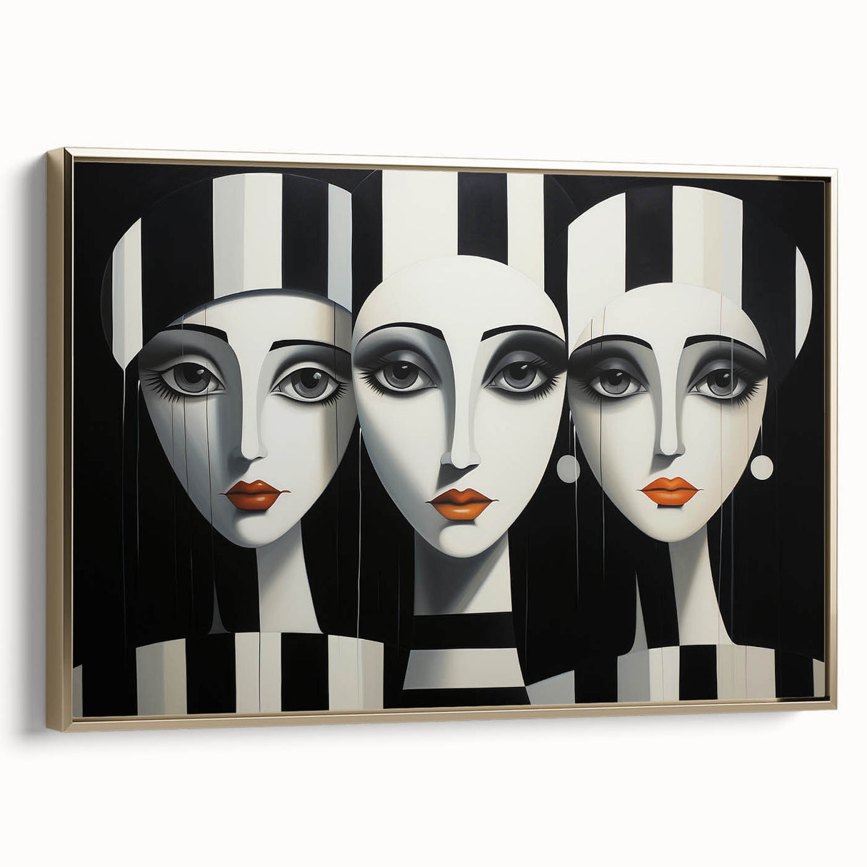 Framed abstract figurative wall art showcasing a vibrant gold design with textured details, ideal for modern home decor.