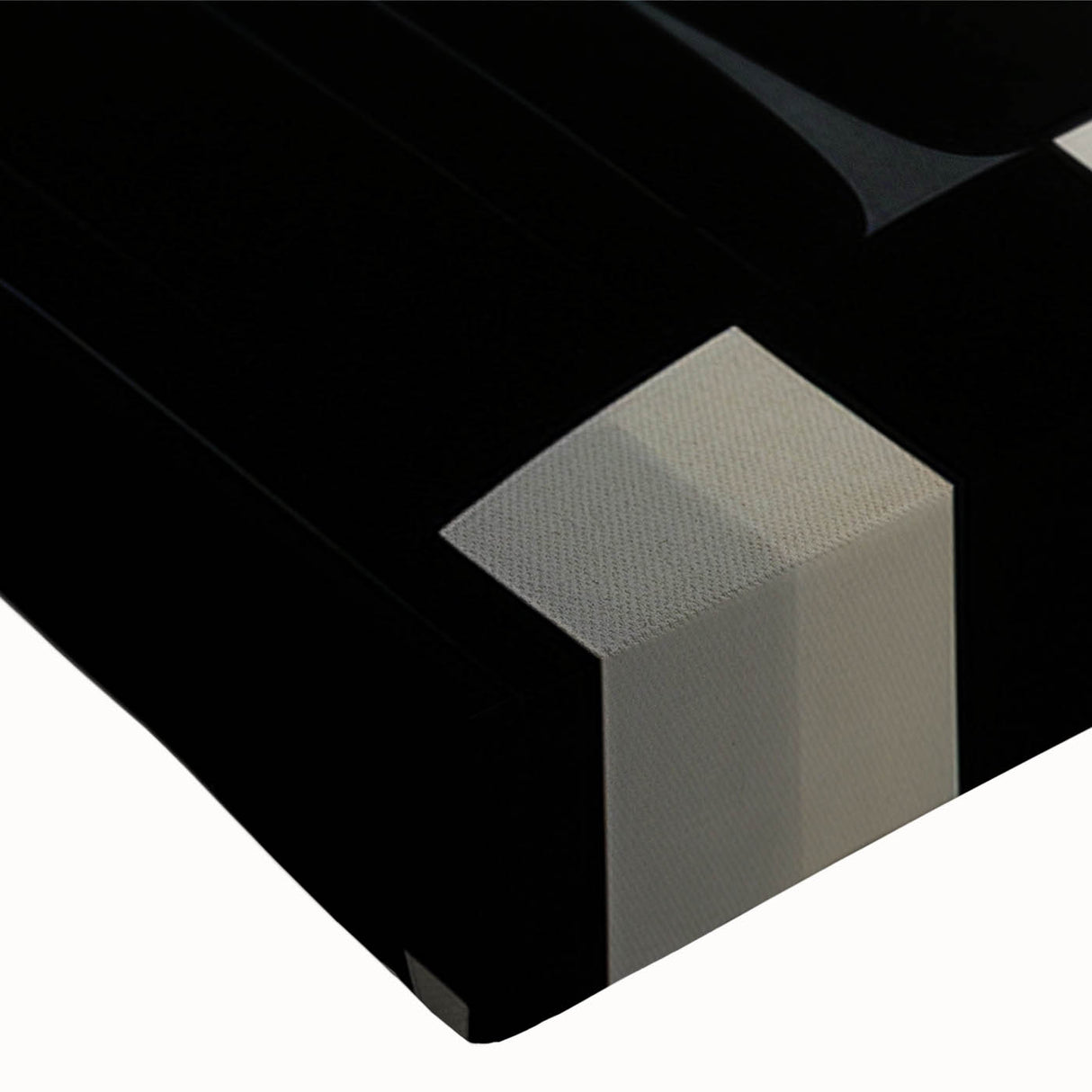 Close-up of an abstract figurative wall art design on stretched canvas, showcasing vibrant colors and intricate brushwork, ideal for modern decor.