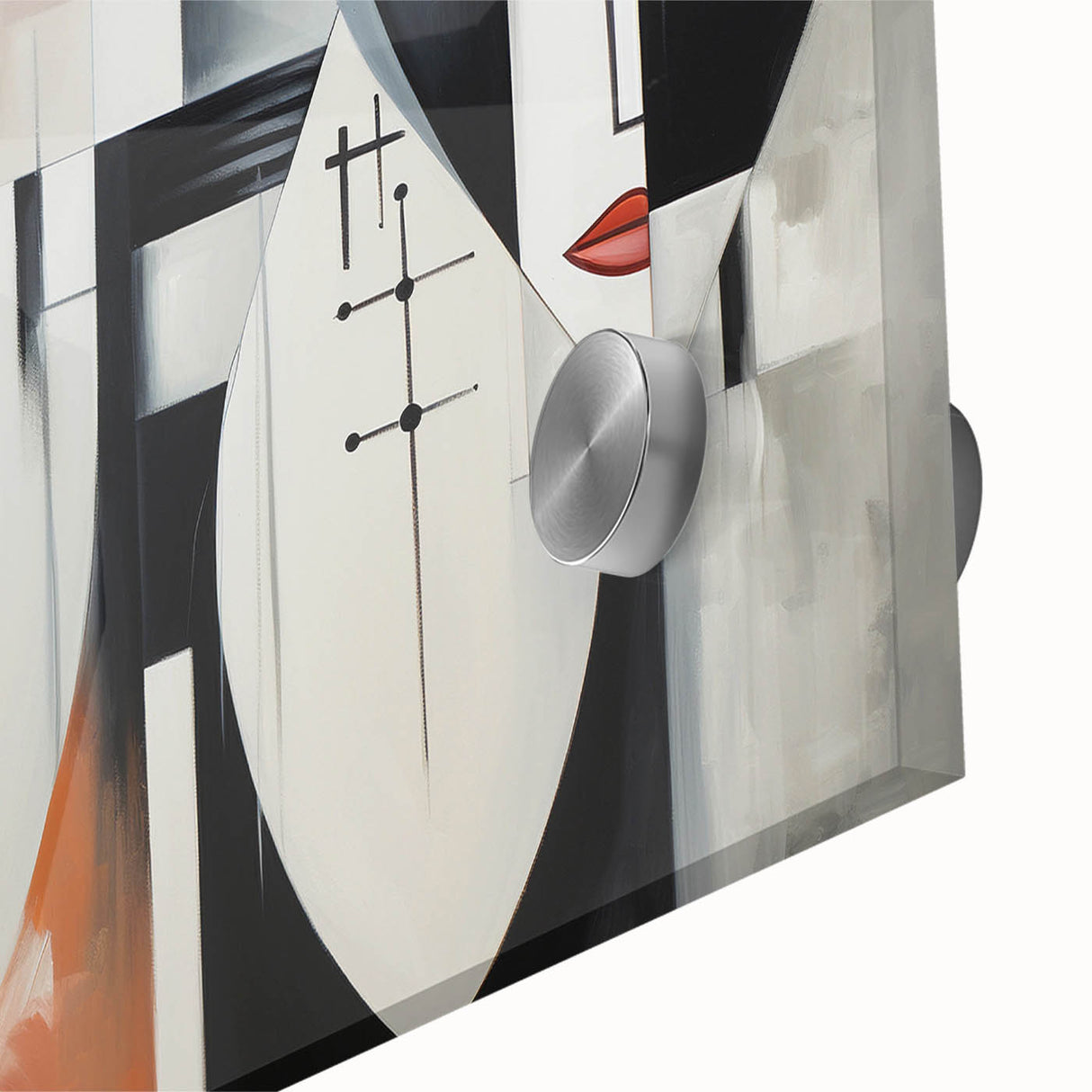 Close-up of an abstract figurative wall art piece showcasing vibrant colors and fluid shapes, designed for modern home decor.