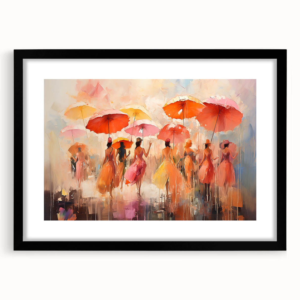 Framed abstract figurative wall art design in black, showcasing unique shapes and colors, perfect for modern home decor.