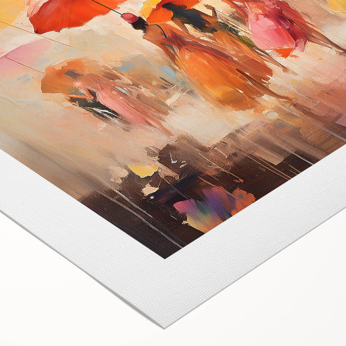 Abstract figurative wall art design on rolled canvas, showcasing vibrant colors and dynamic shapes, perfect for modern home decor.