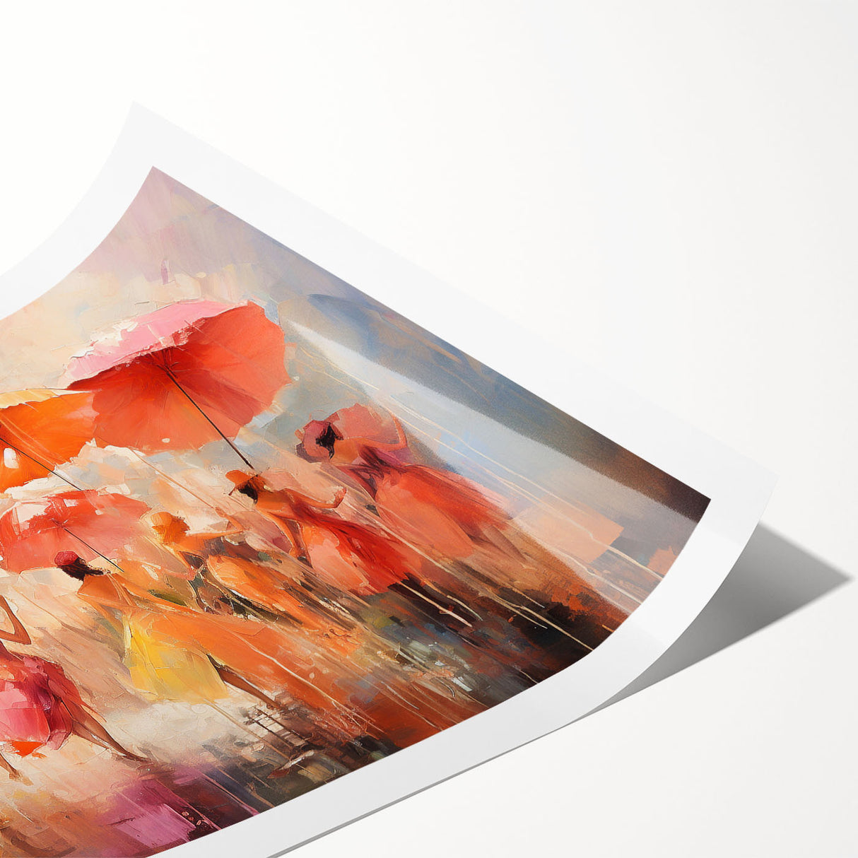 Abstract figurative wall art print showcasing vibrant colors and dynamic shapes, perfect for modern home decor and artistic expression.