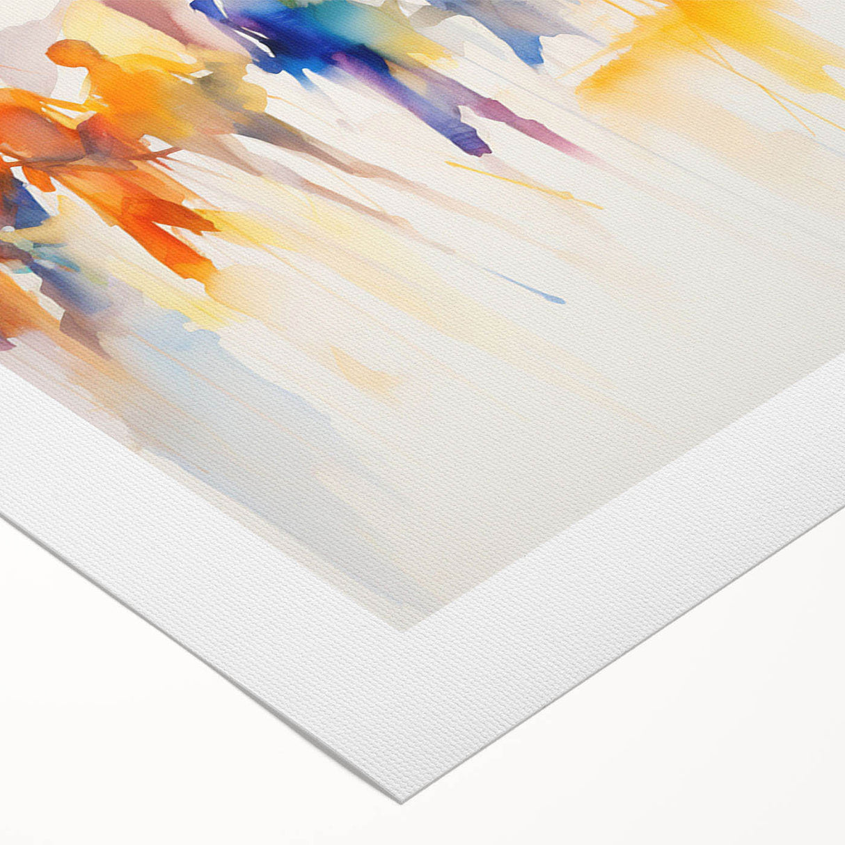 Abstract figurative wall art design on rolled canvas showcasing vibrant colors and fluid shapes, perfect for modern home decor or artistic spaces.