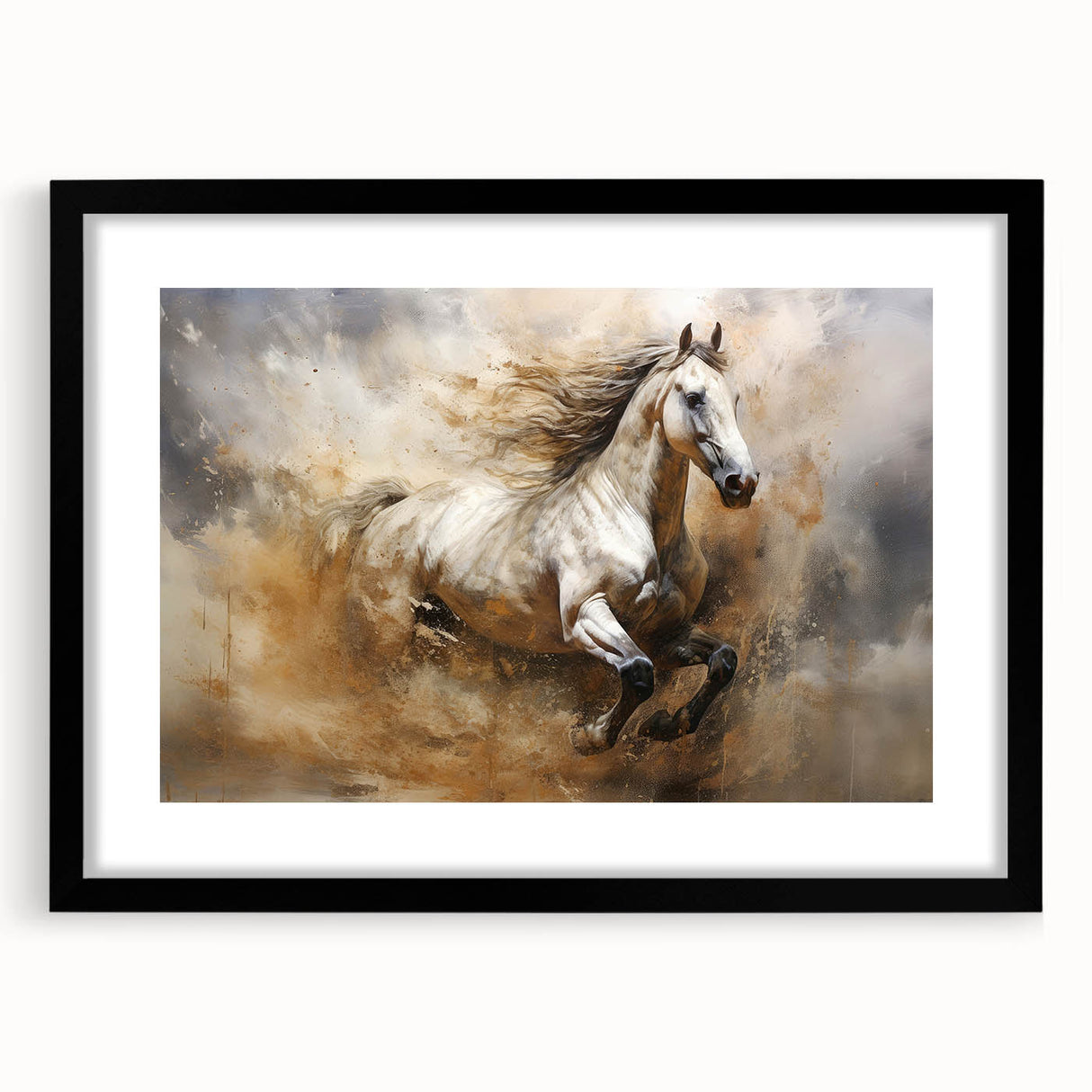 Framed abstract figurative wall art showcasing a colorful design with dynamic shapes, set in a sleek black frame, ideal for modern decor.