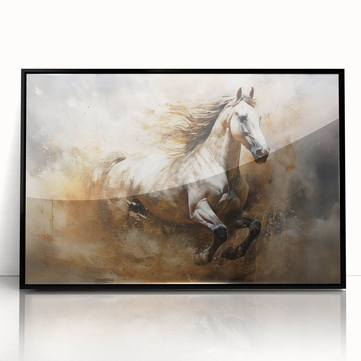 Framed abstract figurative wall art in black acrylic, showcasing a modern design with bold shapes and contrasting colors, perfect for contemporary decor.