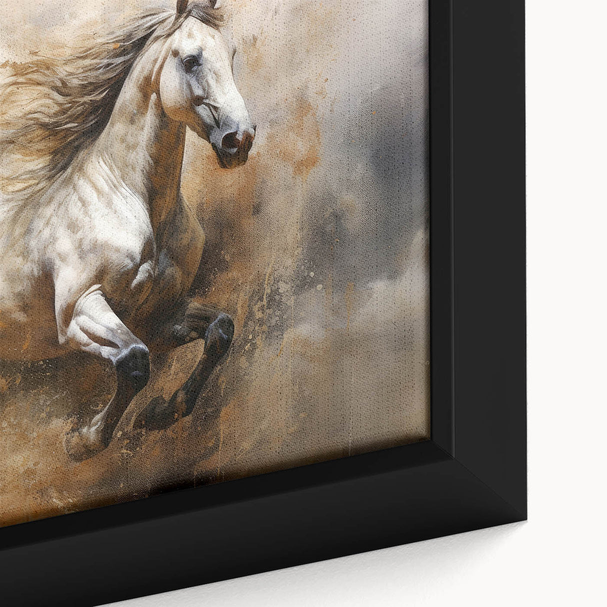 Close-up of an abstract figurative wall art design featuring vibrant colors and fluid shapes, elegantly framed for modern decor.