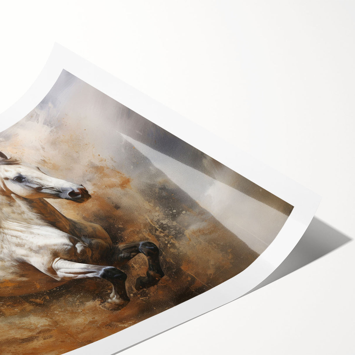 Abstract figurative wall art print showcasing vibrant colors and dynamic shapes, rolled and ready for framing in a protective tube.