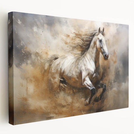 Stretched canvas wall art showcasing an abstract figurative design in vibrant colors, ideal for modern home decor or office spaces.