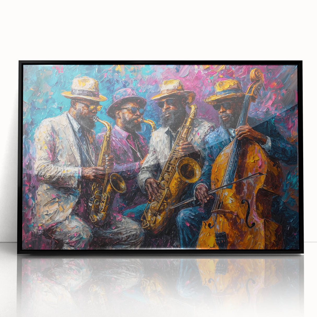 Framed abstract figurative wall art showcasing a striking black acrylic design, perfect for modern home decor, emphasizing minimalism and elegance.