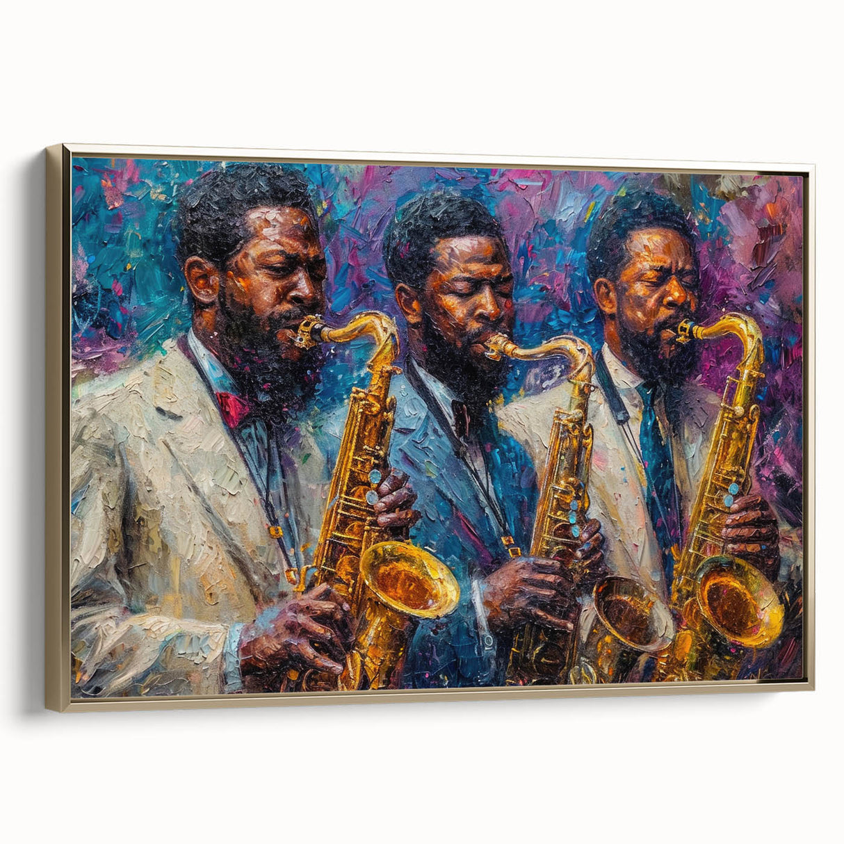 Framed abstract figurative wall art design on canvas, showcasing gold accents and a contemporary aesthetic, perfect for modern decor.