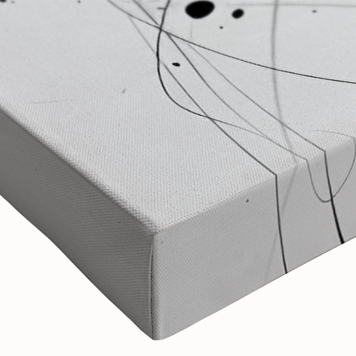 Close-up of an abstract figurative stretched canvas wall art piece, showcasing vibrant colors and fluid shapes, perfect for modern decor.