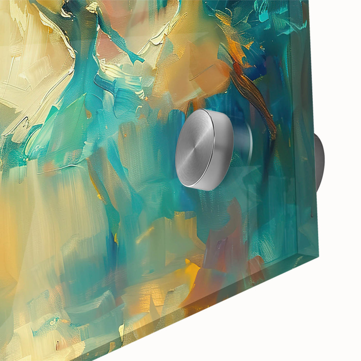 Close-up of abstract figurative wall art design showcasing vibrant colors and fluid shapes, perfect for modern home decor accents.
