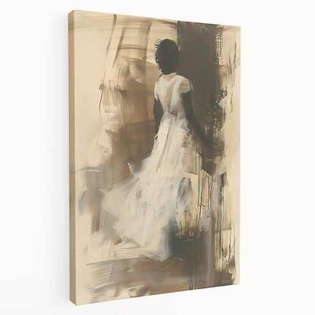 Abstract figurative wall art design in vibrant colors, showcasing an expressive side view of a stretched canvas, ideal for modern decor.