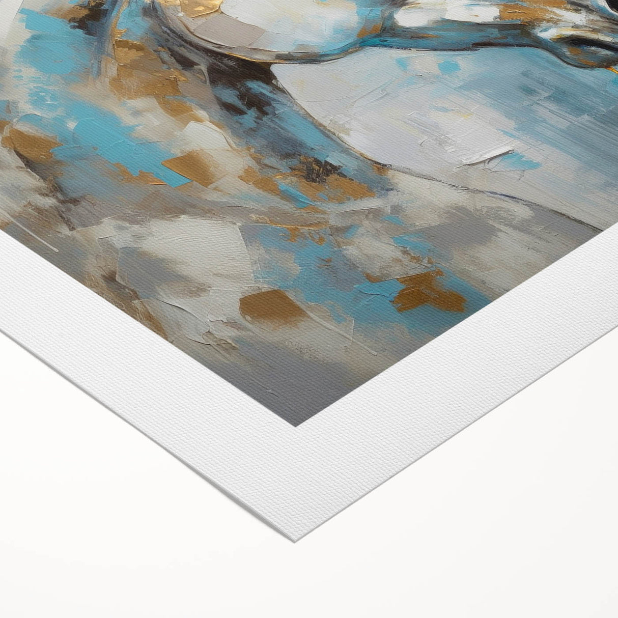 Abstract figurative wall art on rolled canvas, showcasing vibrant colors and dynamic shapes, ideal for modern decor and artistic expression.