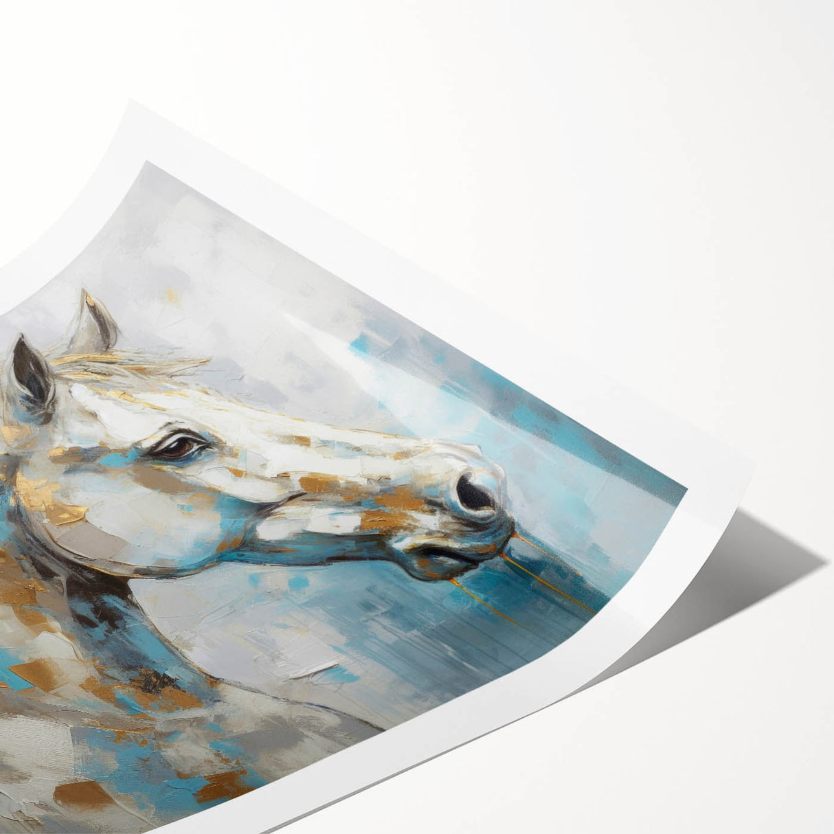 Abstract figurative wall art print showcasing vibrant colors and dynamic shapes, rolled for easy framing, ideal for modern decor.