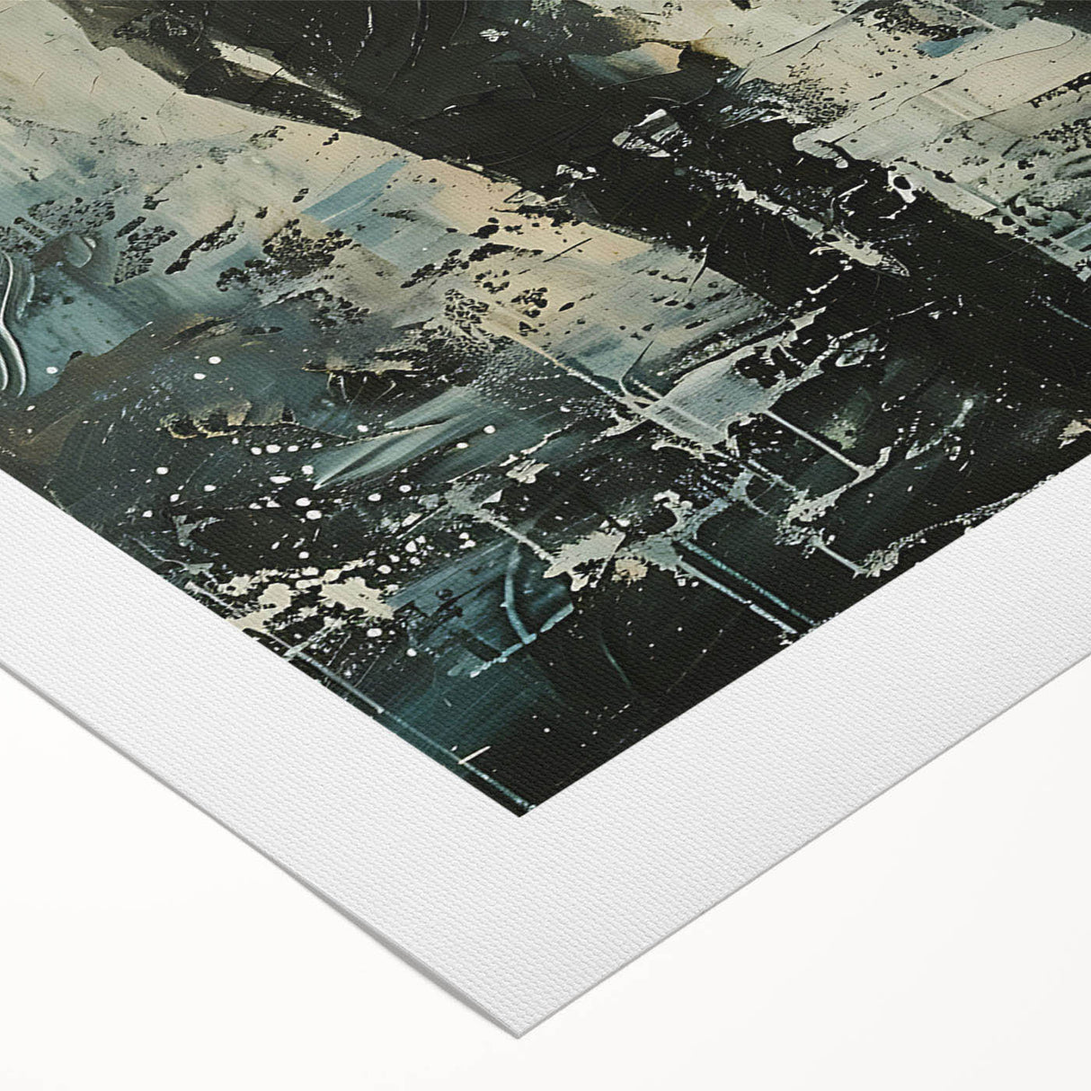 Abstract figurative wall art design on rolled canvas, showcasing vibrant colors and dynamic shapes, ideal for modern home decor or art enthusiasts.