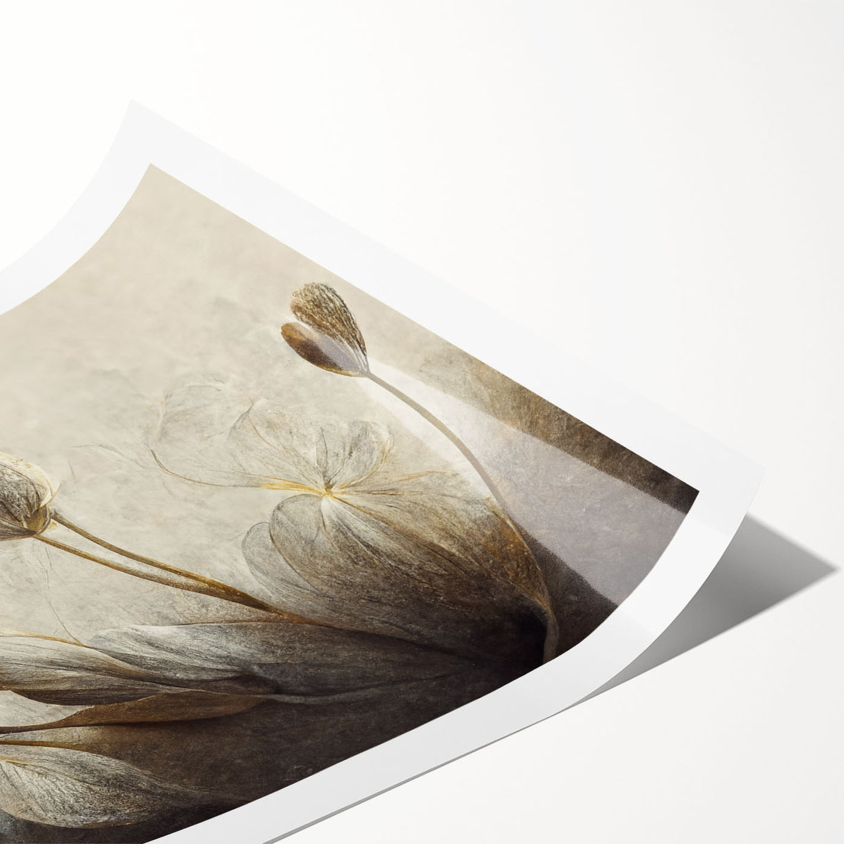 Vibrant abstract floral wall art print showcasing colorful blooms and intricate details, perfect for modern home decor or gallery walls.