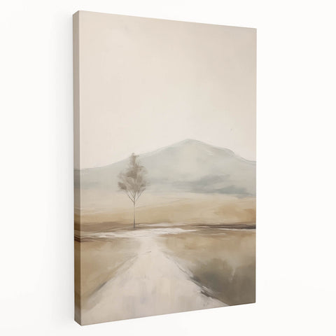 Stretched canvas wall art showcasing an abstract landscape design with vibrant colors and textured details, perfect for modern home decor.