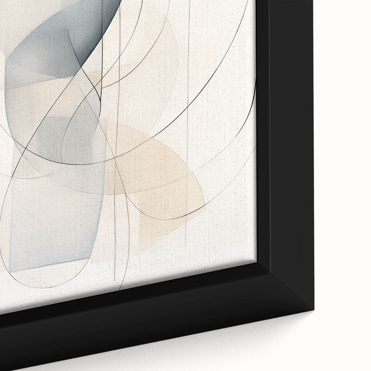 Framed abstract minimalist wall art featuring soft pastel colors and geometric shapes, elegantly displayed against a neutral background, perfect for modern decor.