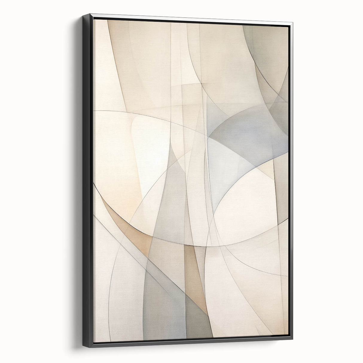 Framed minimalist wall art design showcasing an abstract composition with black and white elements, highlighting modern decor aesthetics for stylish interiors.
