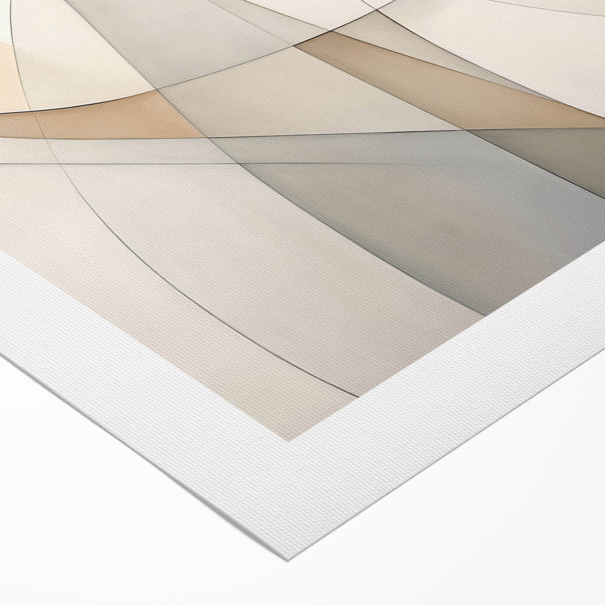 Abstract minimalist wall art design featuring soft pastel colors and geometric shapes, printed on high-quality rolled canvas, ideal for modern home decor.