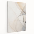 Stretched canvas wall art showcasing an abstract minimalist design with soft pastel colors, viewed from the side, perfect for modern home decor.