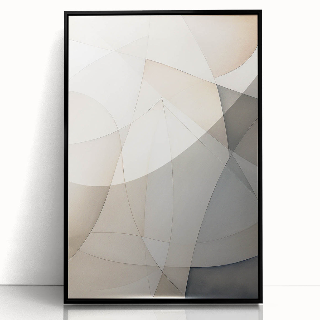 Framed abstract minimalist wall art design showcasing a sleek black acrylic finish, perfect for modern home decor, enhancing aesthetic appeal in any room.