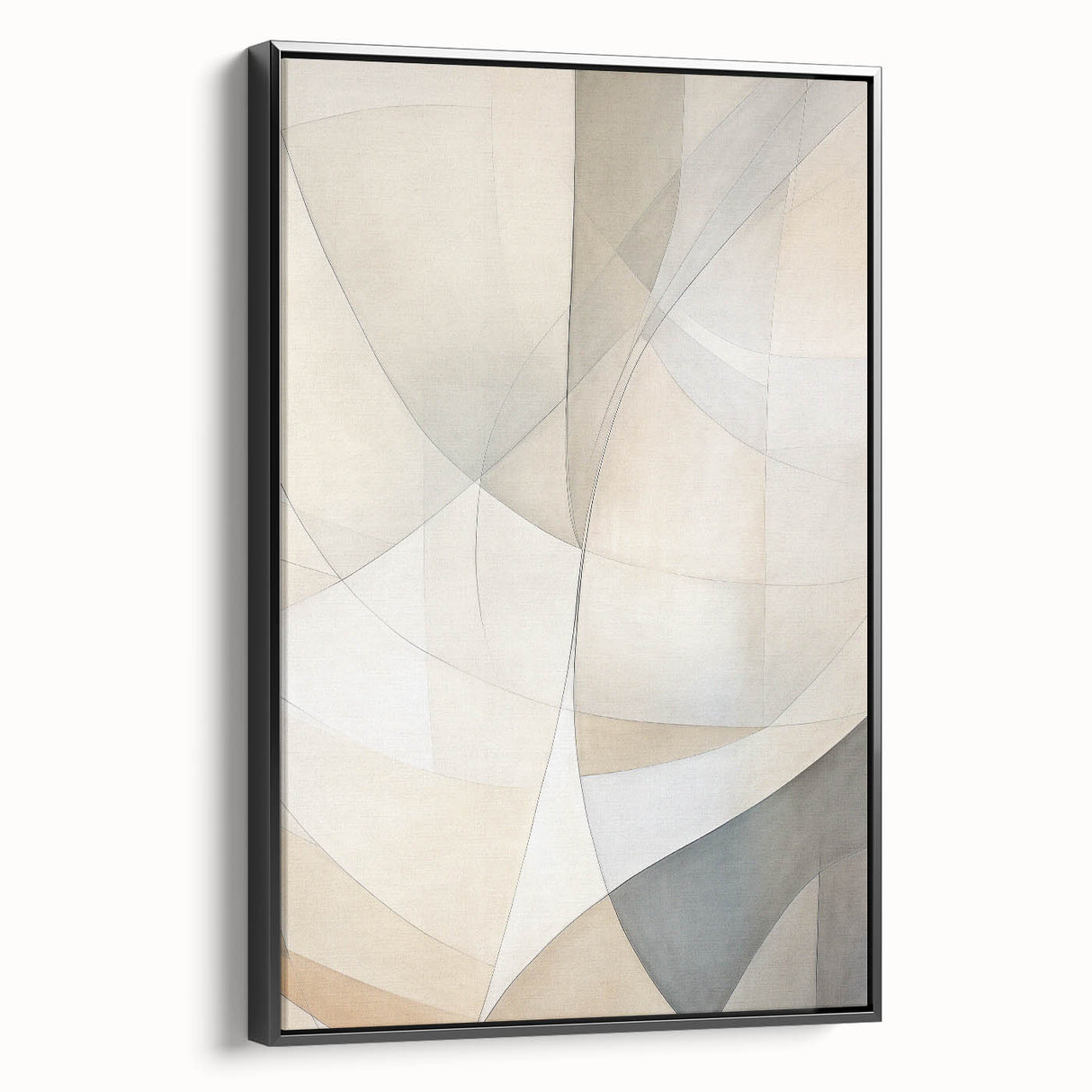 Framed minimalist wall art in an abstract design, showcasing a sleek black canvas with a side view, perfect for modern interior decor. Ideal for enhancing living spaces.
