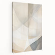 Stretched canvas artwork showcasing an abstract minimalist design with soft colors, featuring geometric shapes and smooth lines, ideal for modern home decor.