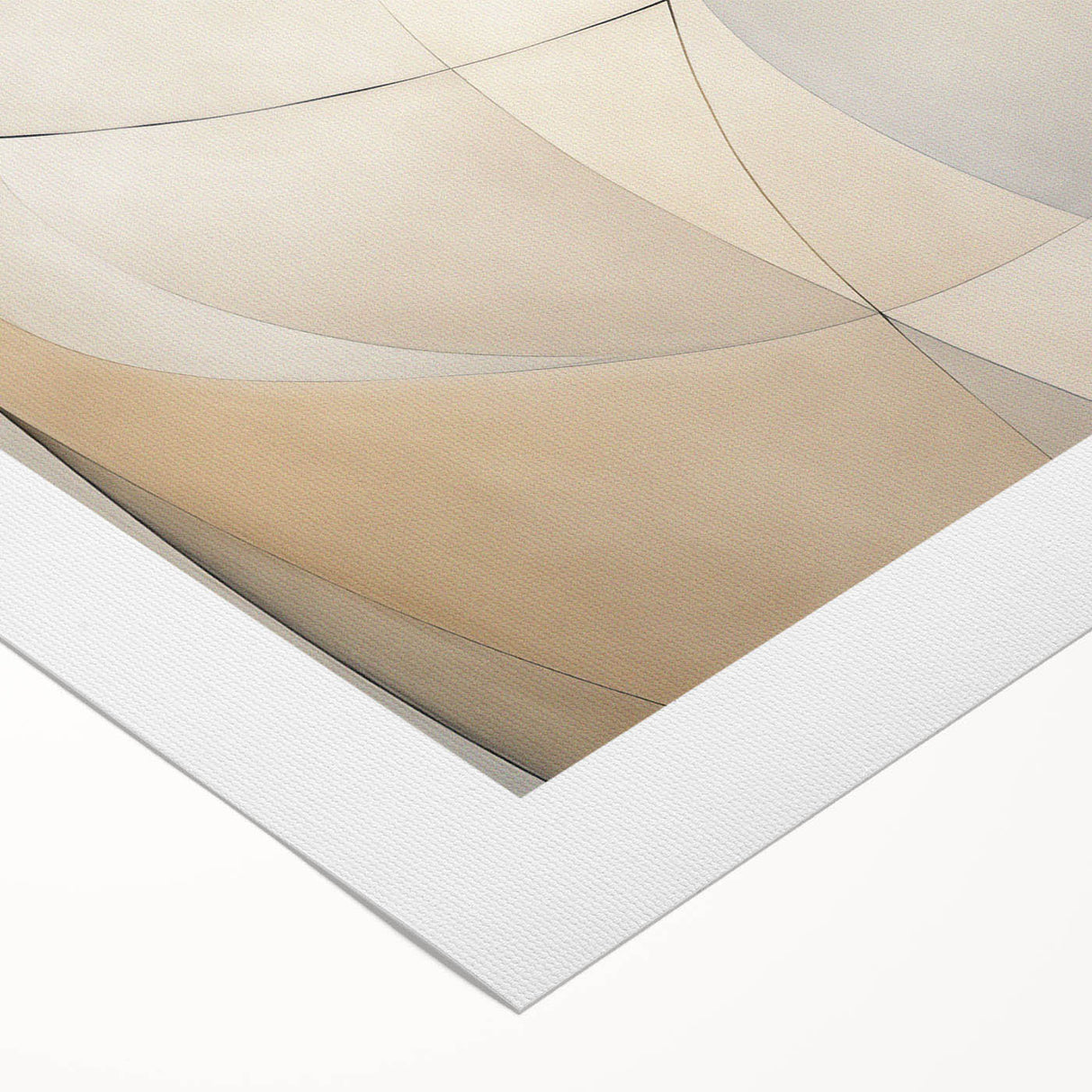 Abstract minimalist wall art design featuring soft pastel colors and geometric shapes, printed on rolled canvas, ideal for modern home decor.