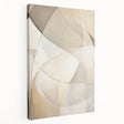 Stretched canvas wall art showcasing an abstract minimalist design with soft blue and beige tones, elegantly displayed from a side view against a neutral backdrop.
