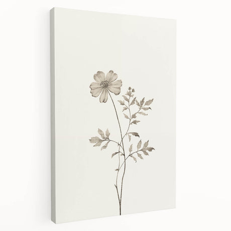 Abstract minimalist wall art canvas collection showcasing a sleek, modern design with soft neutral tones, ideal for contemporary home decor. The stretched canvas displays a side view, emphasizing its depth and texture, perfect for adding sophistication to any space.
