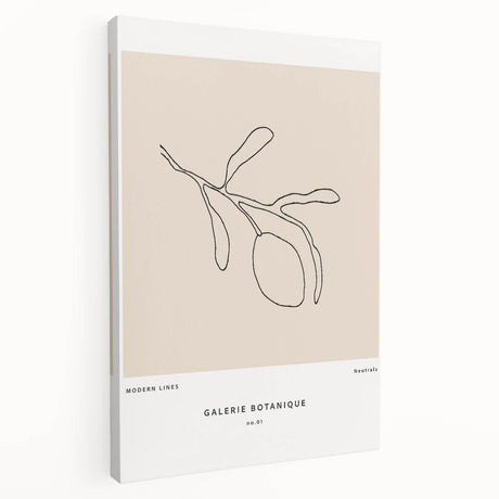 Stretched canvas displaying an abstract minimalist design in soft beige and gray tones, showcasing a modern art aesthetic ideal for contemporary home decor.