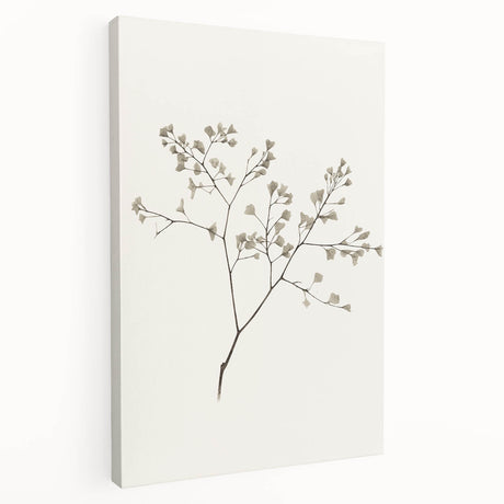 Stretched canvas wall art showcasing an abstract minimalist design with soft pastel colors, featuring a side view that highlights its depth and texture, perfect for modern decor.