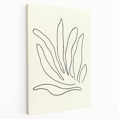 Stretched canvas artwork showcasing an abstract minimalist design with soft, muted colors and geometric shapes, perfect for modern home decor.