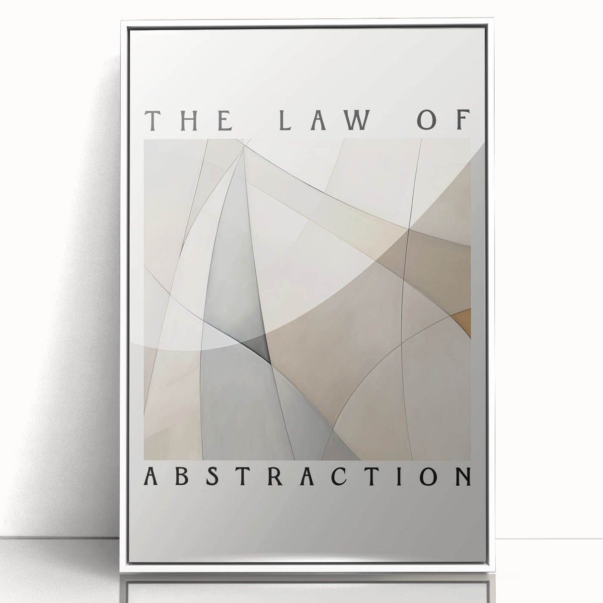 Framed acrylic wall art featuring an abstract minimalist design with soft pastel colors and geometric shapes, ideal for modern home decor.