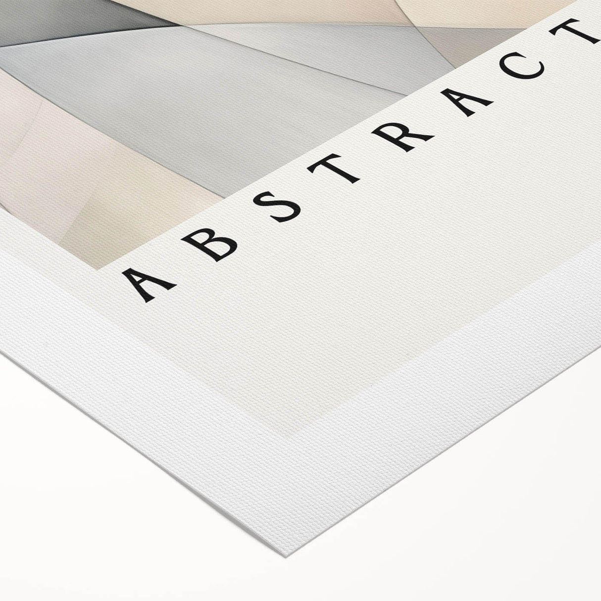 Abstract minimalist wall art design on rolled canvas featuring soft, muted colors and geometric shapes, ideal for modern home decor. The artwork is packaged in a durable cardboard tube for safe delivery.