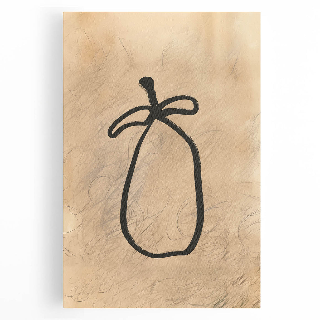 Abstract minimalist wall art design on stretched canvas, showcasing soft pastel colors and geometric shapes, ideal for modern home decor or office spaces.