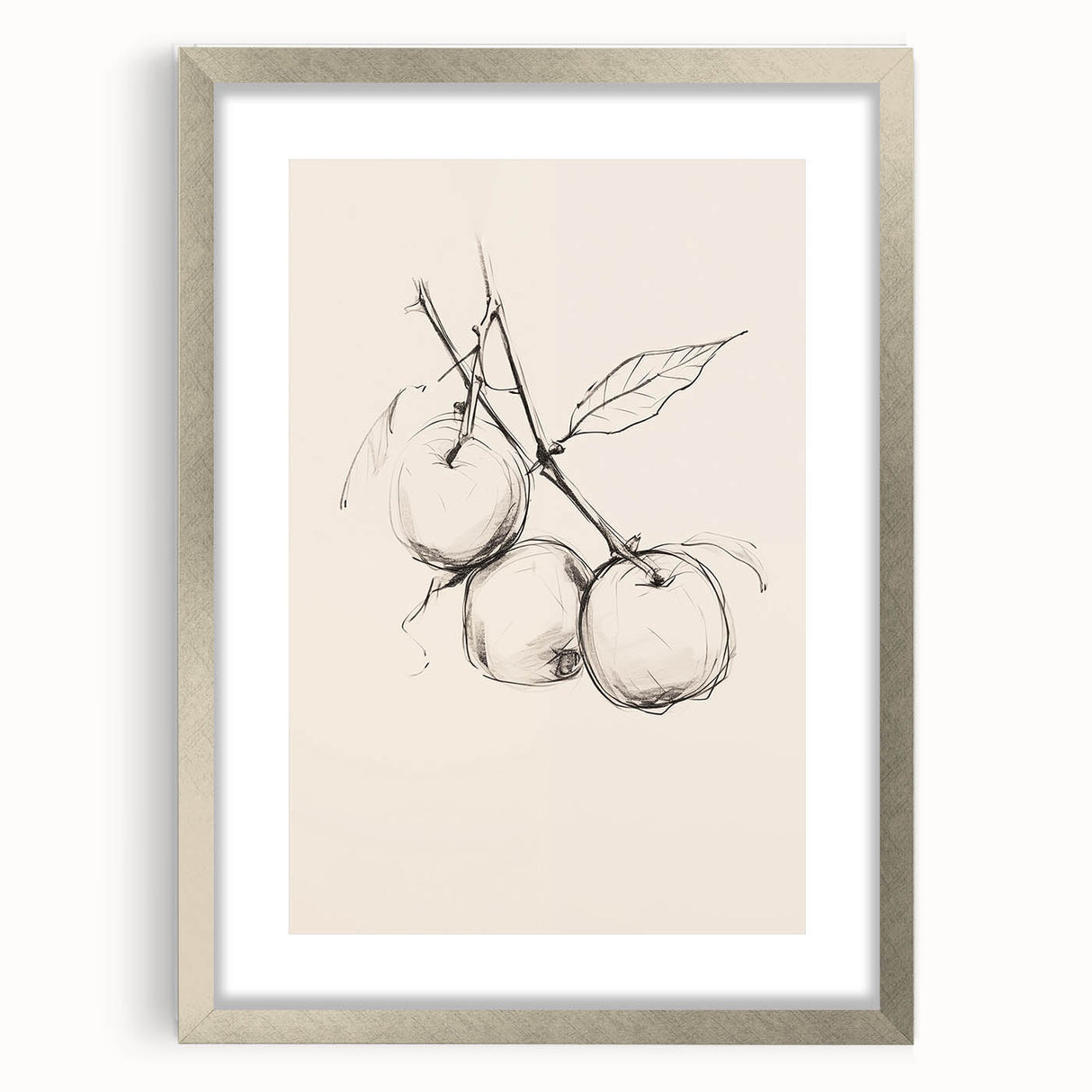 Abstract minimalist wall art collection featuring a silver-framed design with a matte finish, showcasing a geometric pattern. Perfect for modern home decor.