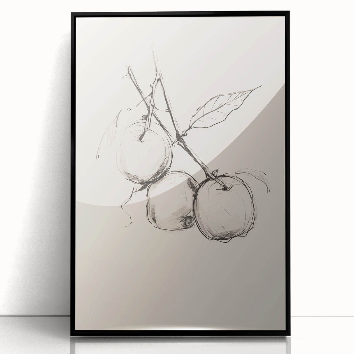 Framed acrylic wall art depicting an abstract minimalist design with a black frame, showcasing geometric shapes and soft colors, perfect for modern decor.