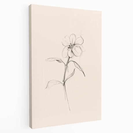 Abstract minimalist wall art design featuring soft pastel colors and geometric shapes, displayed in a side view on stretched canvas, ideal for contemporary decor.