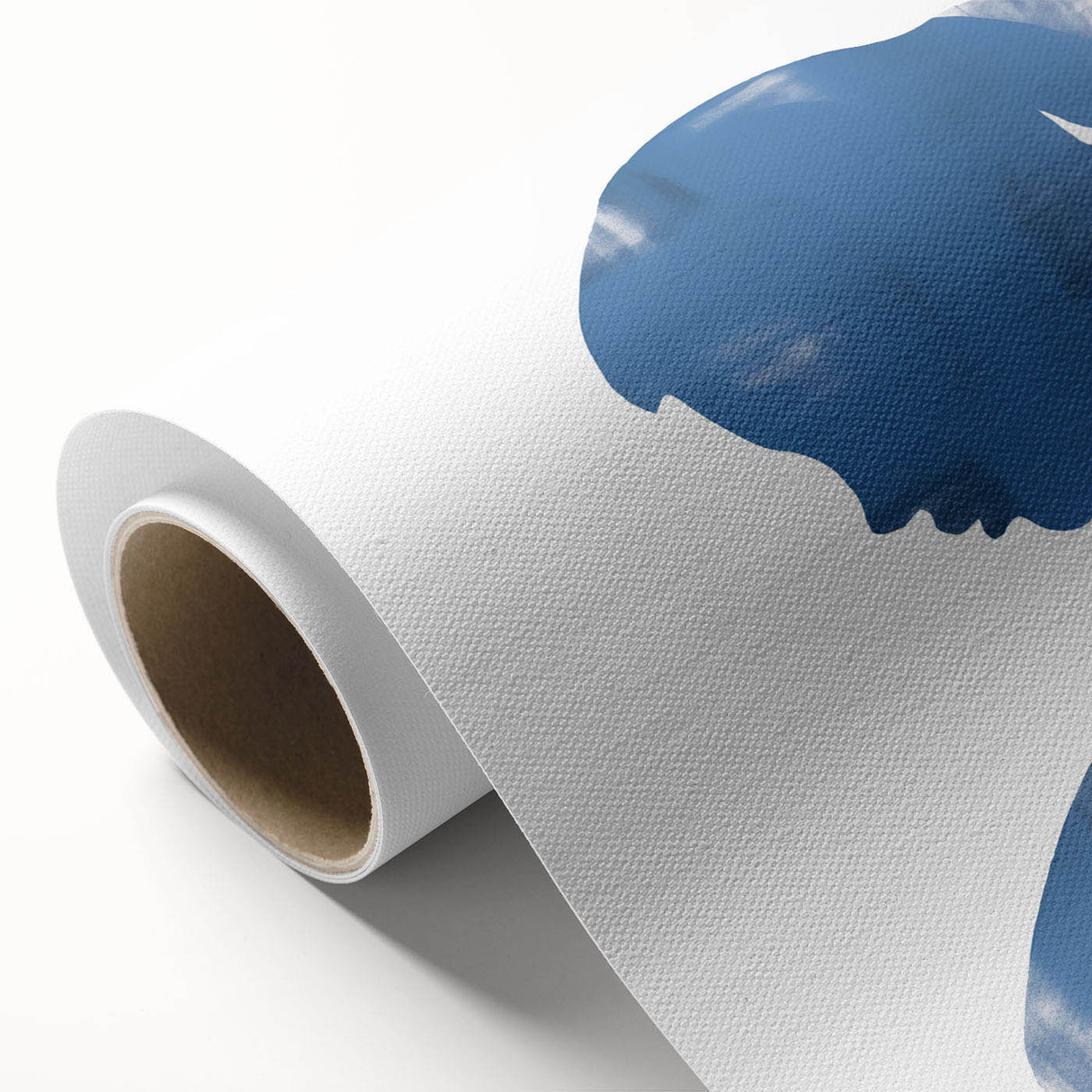 Abstract minimalist wall art design on rolled canvas, showcasing soft pastel colors and geometric shapes, ideal for modern home decor.