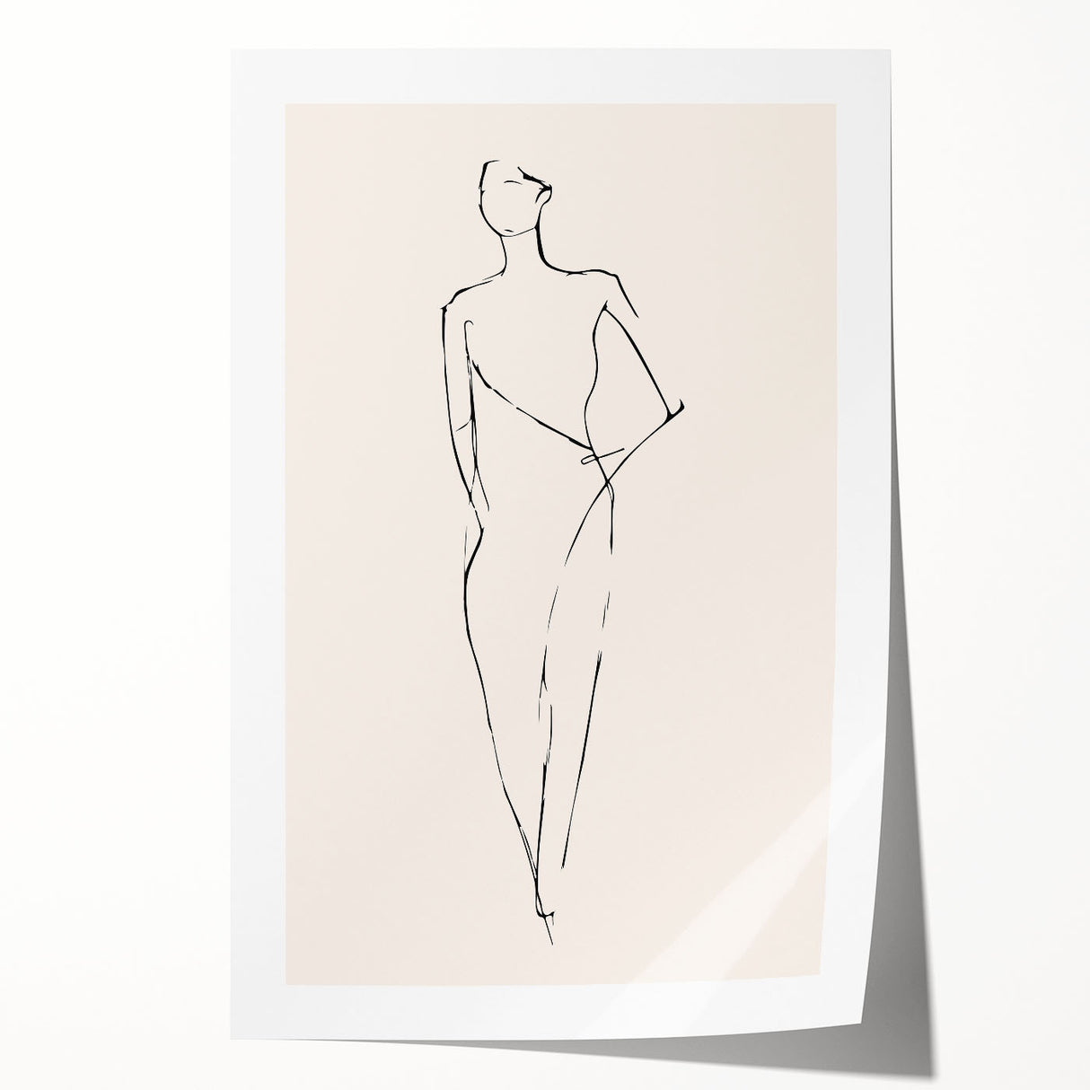 Abstract minimalist wall art print showcasing a blend of soft pastel colors and geometric shapes, rolled for easy framing and display.