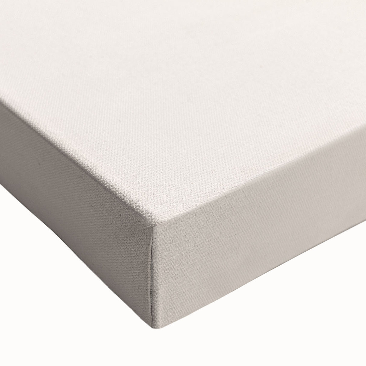 Close-up of a stretched canvas showcasing an abstract minimalist design with soft pastel colors and fluid shapes, ideal for modern decor.