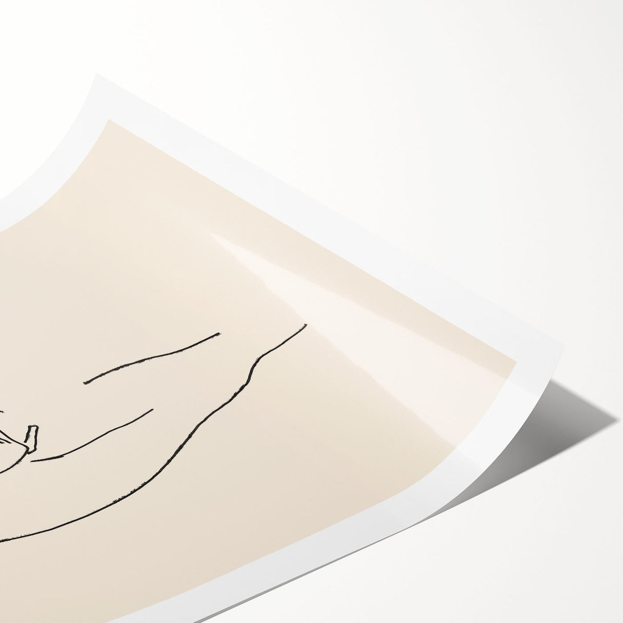 Minimalist abstract wall art print showcasing soft pastel colors in fluid shapes, rolled and ready for framing, enhancing modern decor.