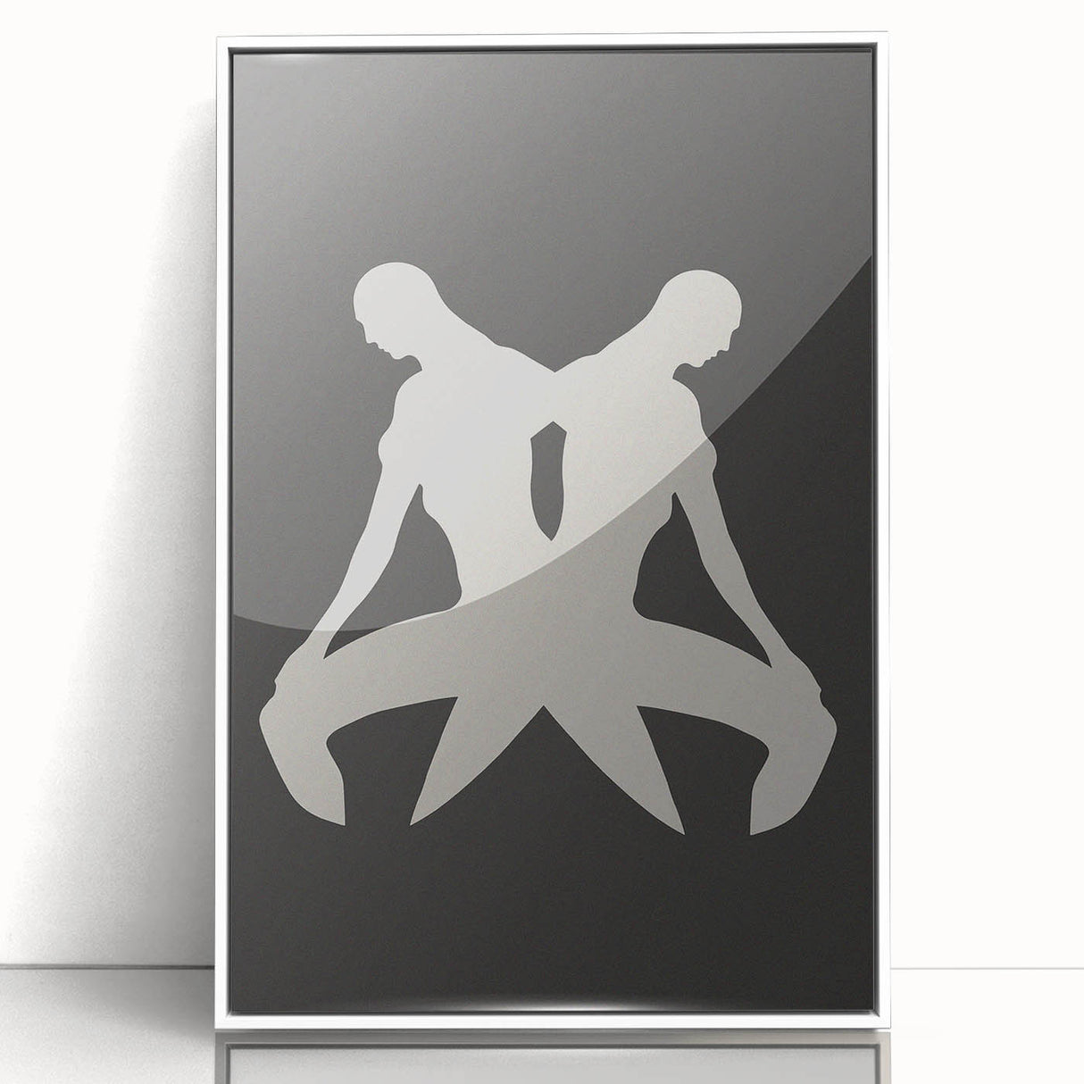 Framed abstract minimalist wall art collection showcasing vibrant colors and geometric shapes, displayed in a sleek white frame for modern decor.