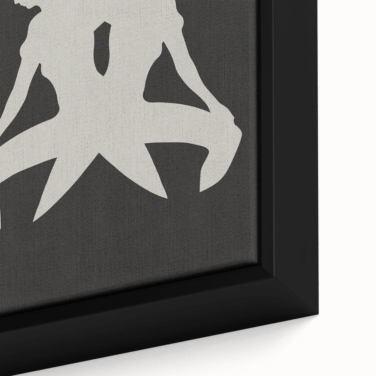 Close-up of an abstract minimalist framed canvas wall art piece, showcasing soft earth tones and geometric shapes, perfect for modern decor.